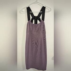 Guess Purple Dress Black Straps Petite Zipper Back